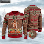 Vintage Thanksgiving Cross Pumpkin Wool Knitted Pattern Ugly Sweater