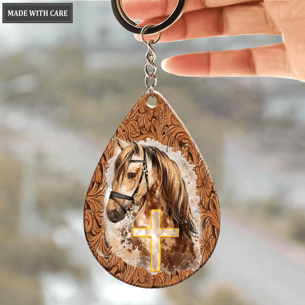Cross Horse Keychain
