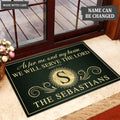 Printfamily L12 Vintage Monogram Collection As For My House Personalized Doormat