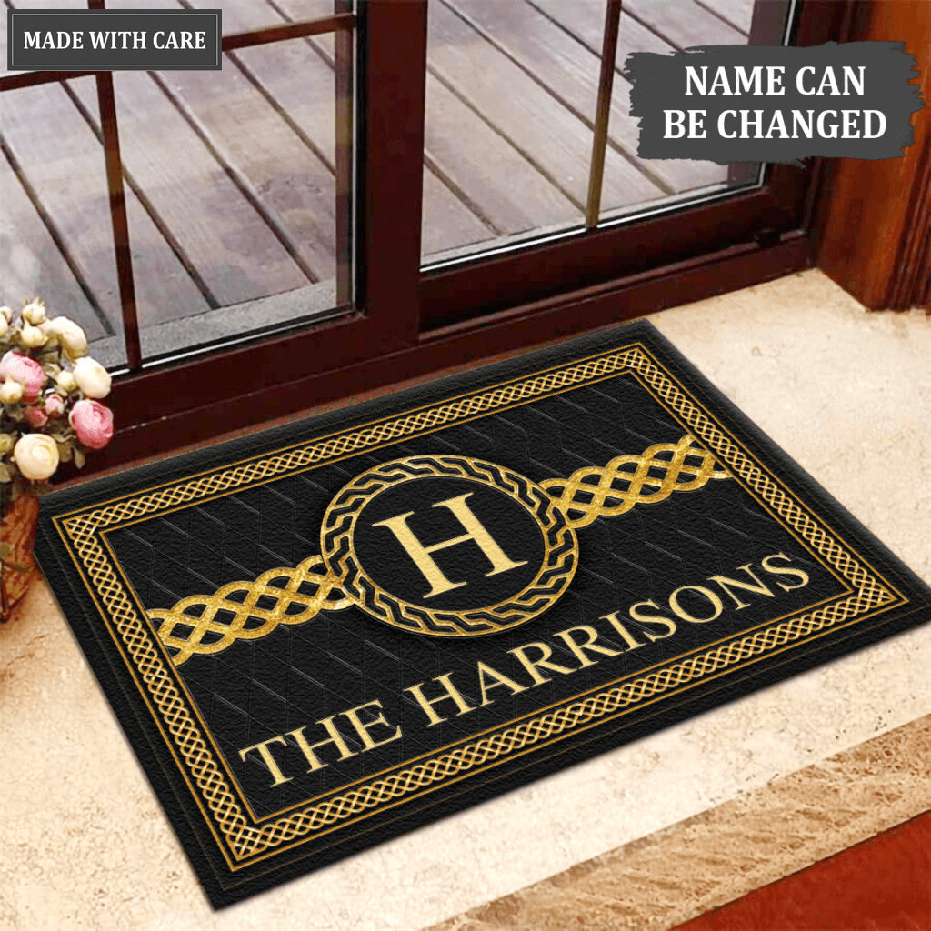 Printfamily L47 Monogram Collection Family Name Personalized Doormat
