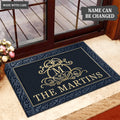 Printfamily L66 Royal Monogram Collection Family Name Personalized Doormat