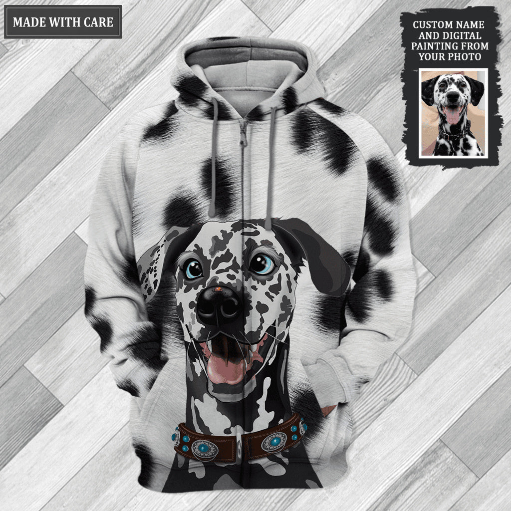 Custom Digital Pet Portrait Hoodie - Personalized Custom Unisex Hoodie