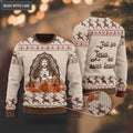 Christ God Pumpkin Maple Flower Wool Knitted Pattern Ugly Sweater