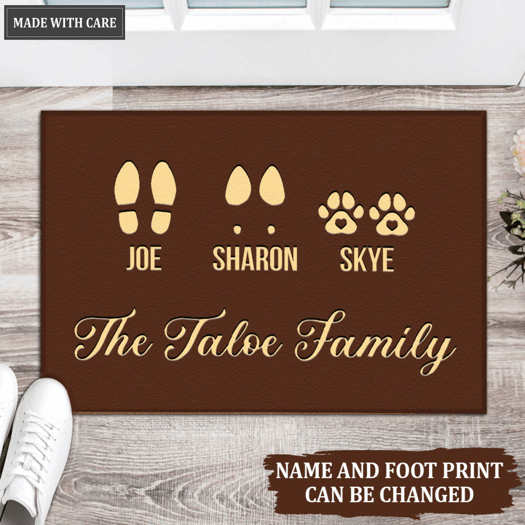 The Custom Family & Pet Name Welcome Mat