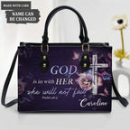 Printfamily L186 Flowers Butterfly God Is In With Her Personalized Custom Handbag