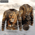 Lion Christ Let Your Faith Be Bigger Than Your Fear Wool Sweatshirt