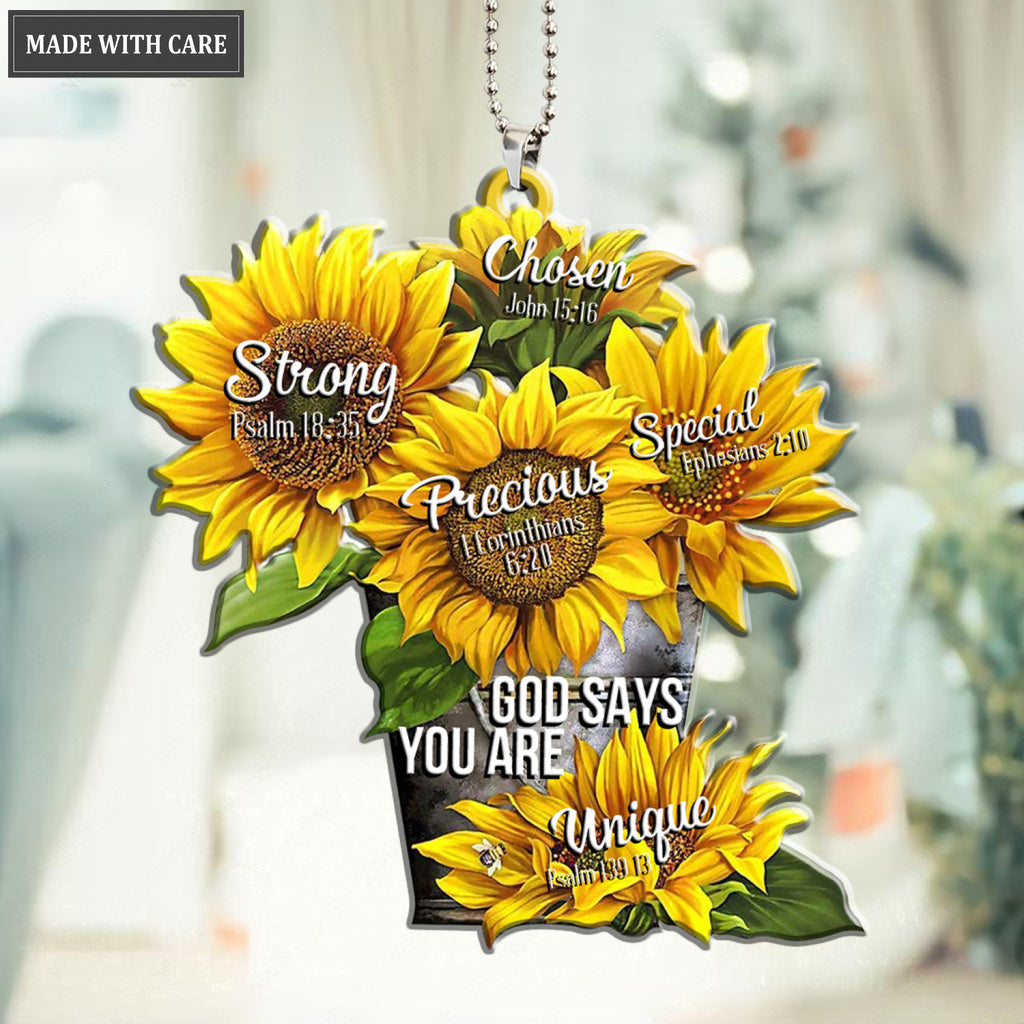 Printfamily M122 Sunflower God Says You Are Ornament