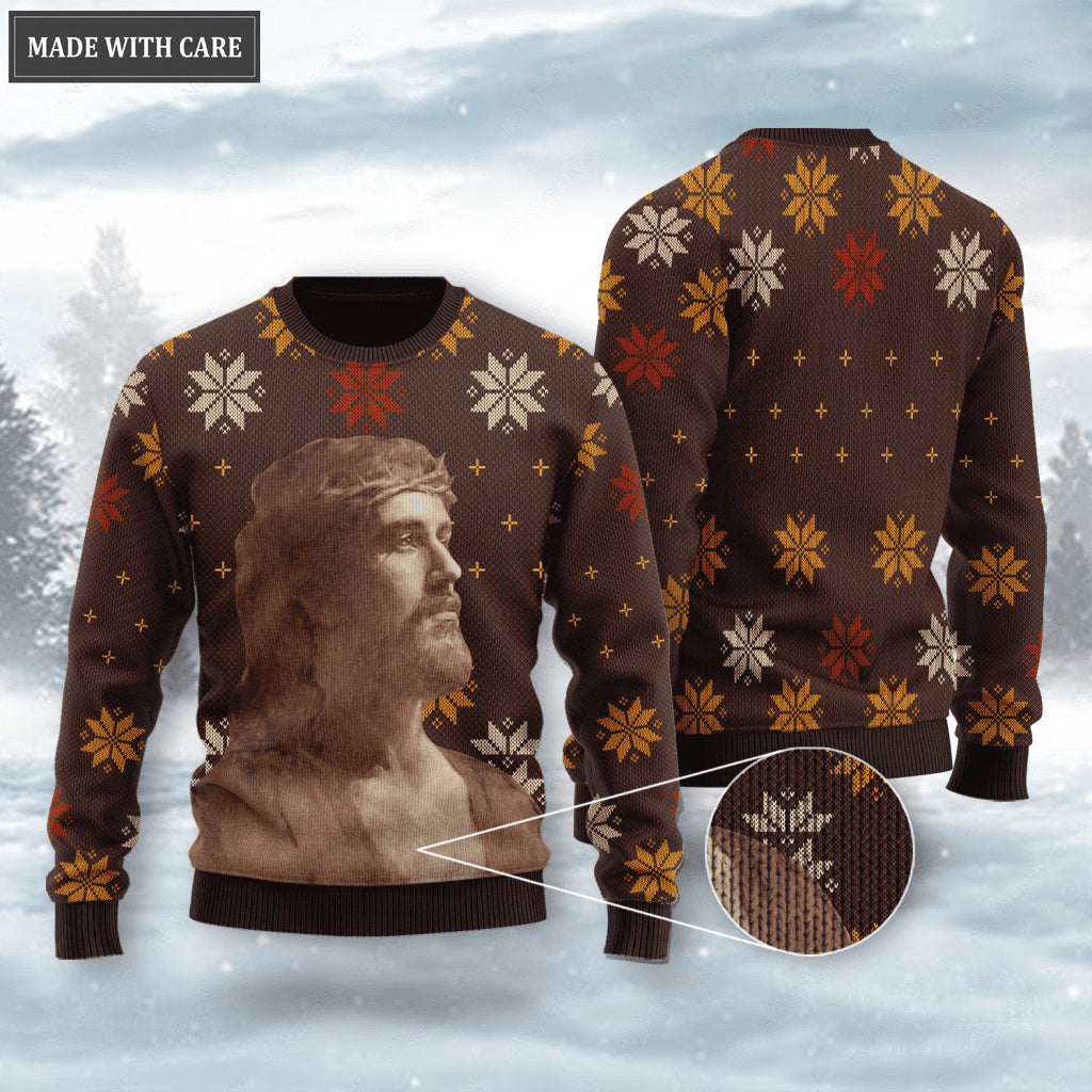 Christ God Wool Knitted Pattern Ugly Sweater