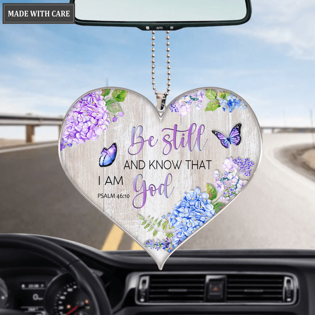 Be Still And Know Hydranges Heart Ornament