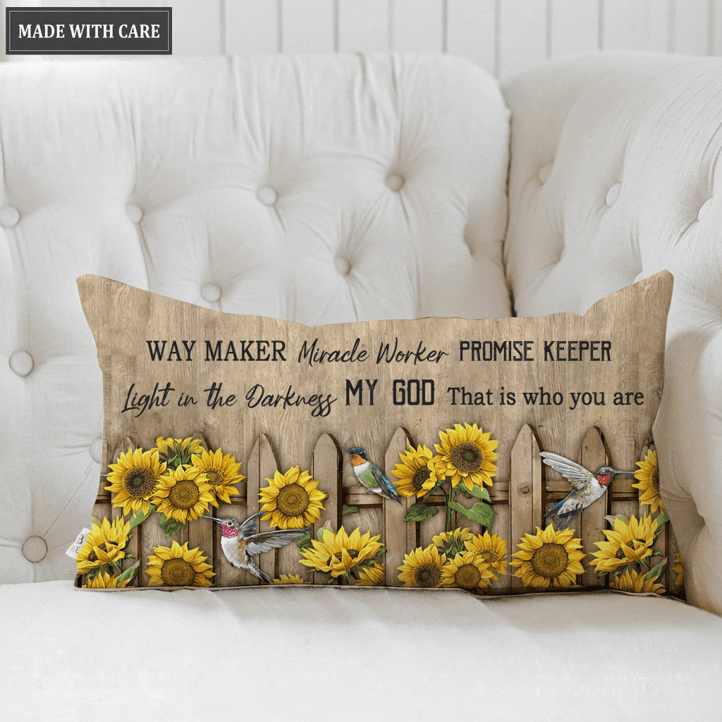 Sunflower Fence Way Maker Rectangular Pillow