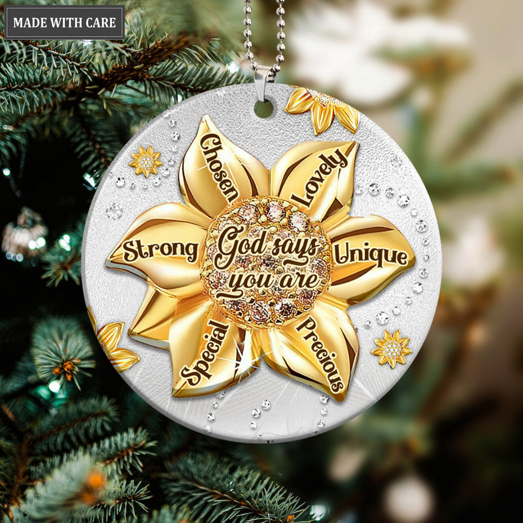 Printfamily M114 Sunflower God Says You Are Ornament