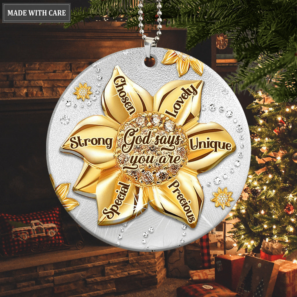 Printfamily M114 Sunflower God Says You Are Ornament