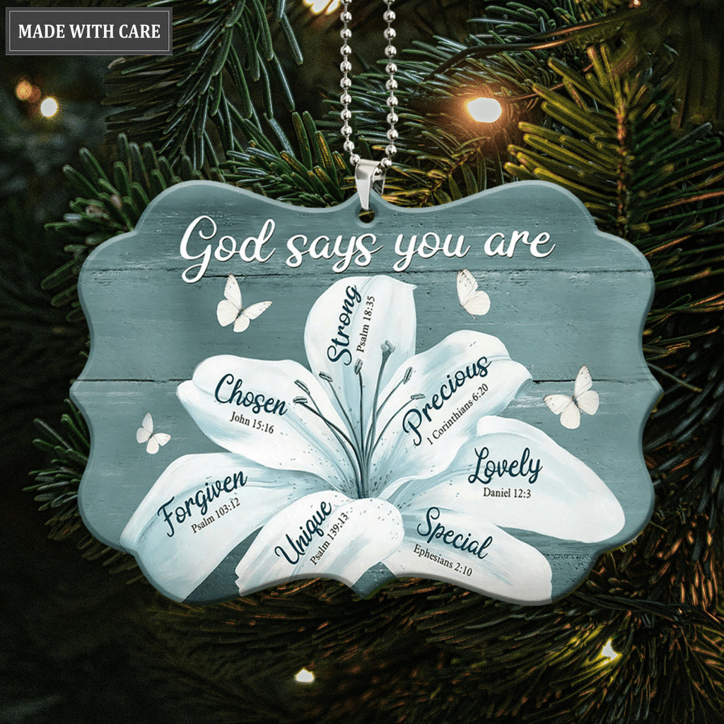 Printfamily M115 White Lily God Says You Are Ornament
