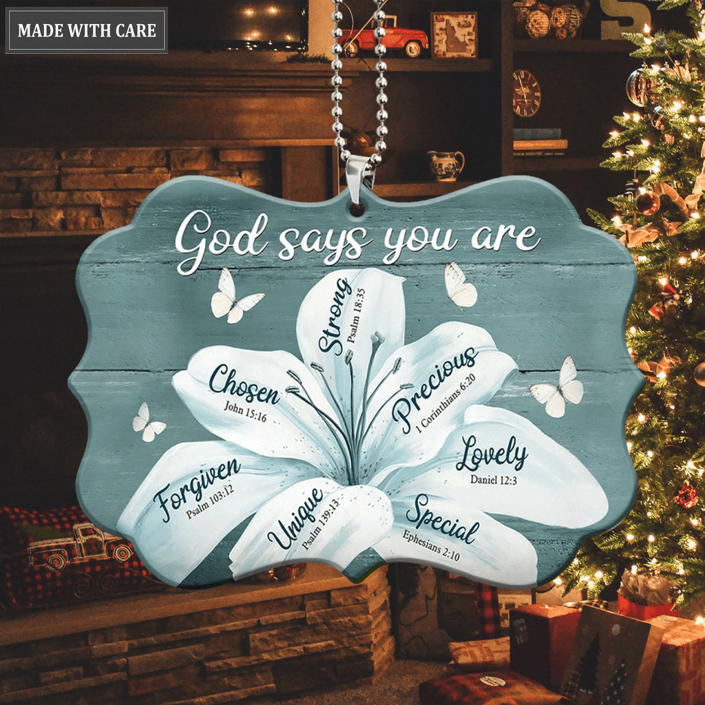 Printfamily M115 White Lily God Says You Are Ornament