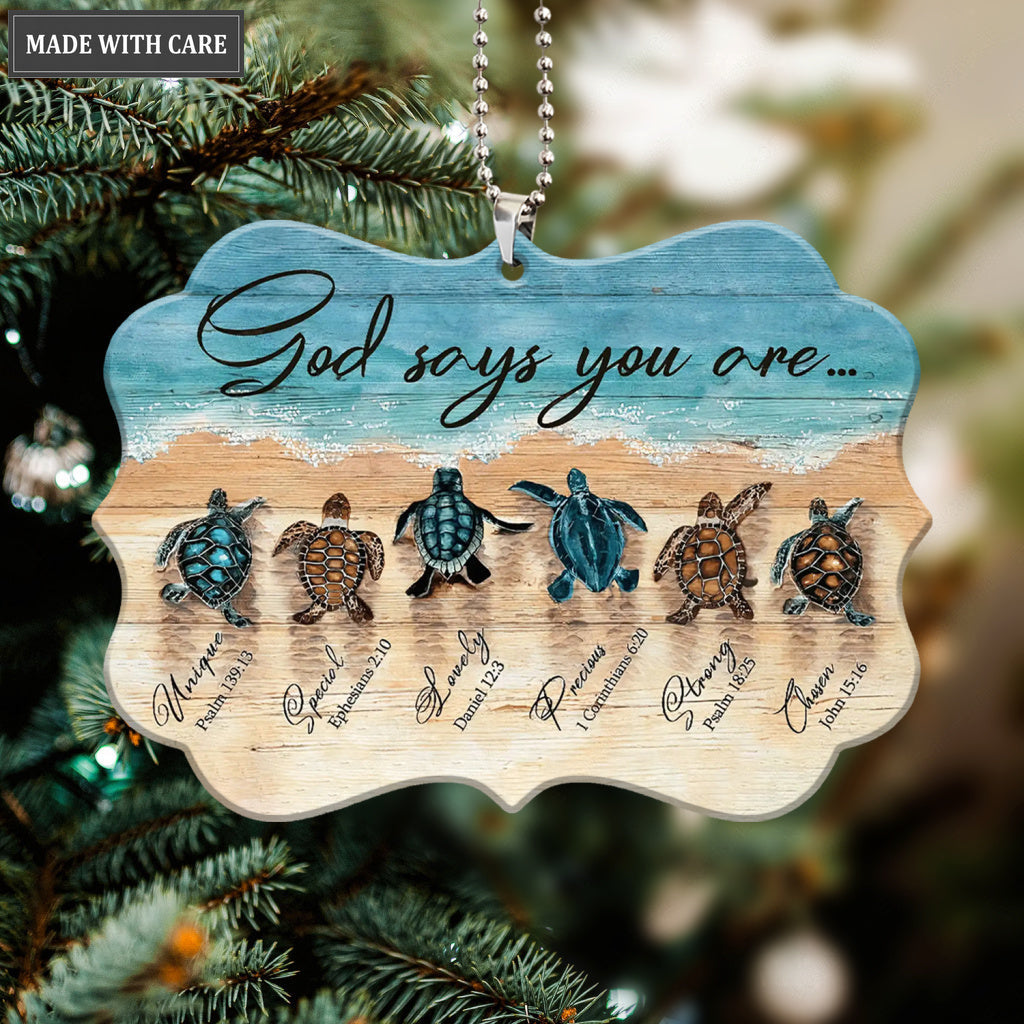 Printfamily M116 Sea Turtle God Says You Are Ornament