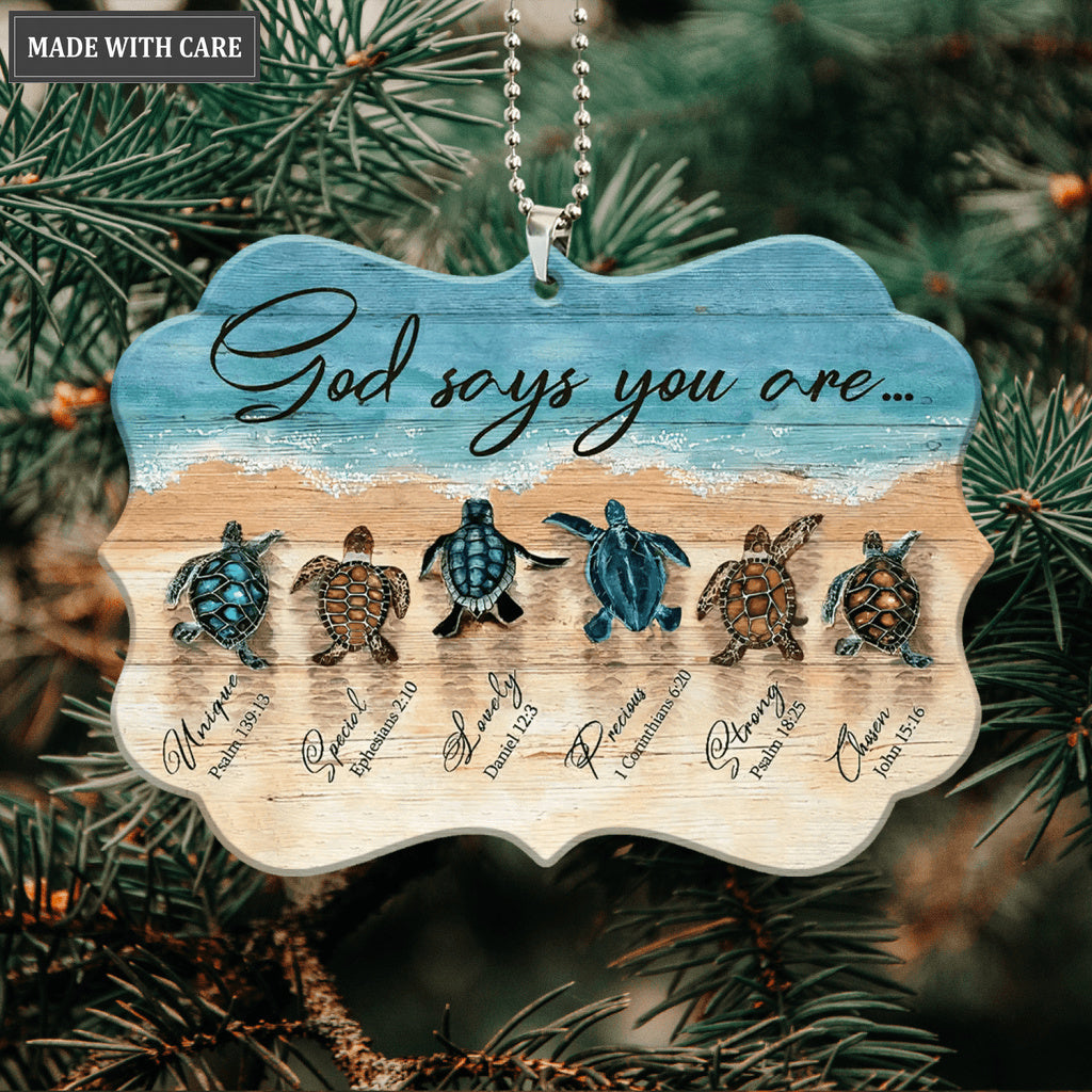 Printfamily M116 Sea Turtle God Says You Are Ornament