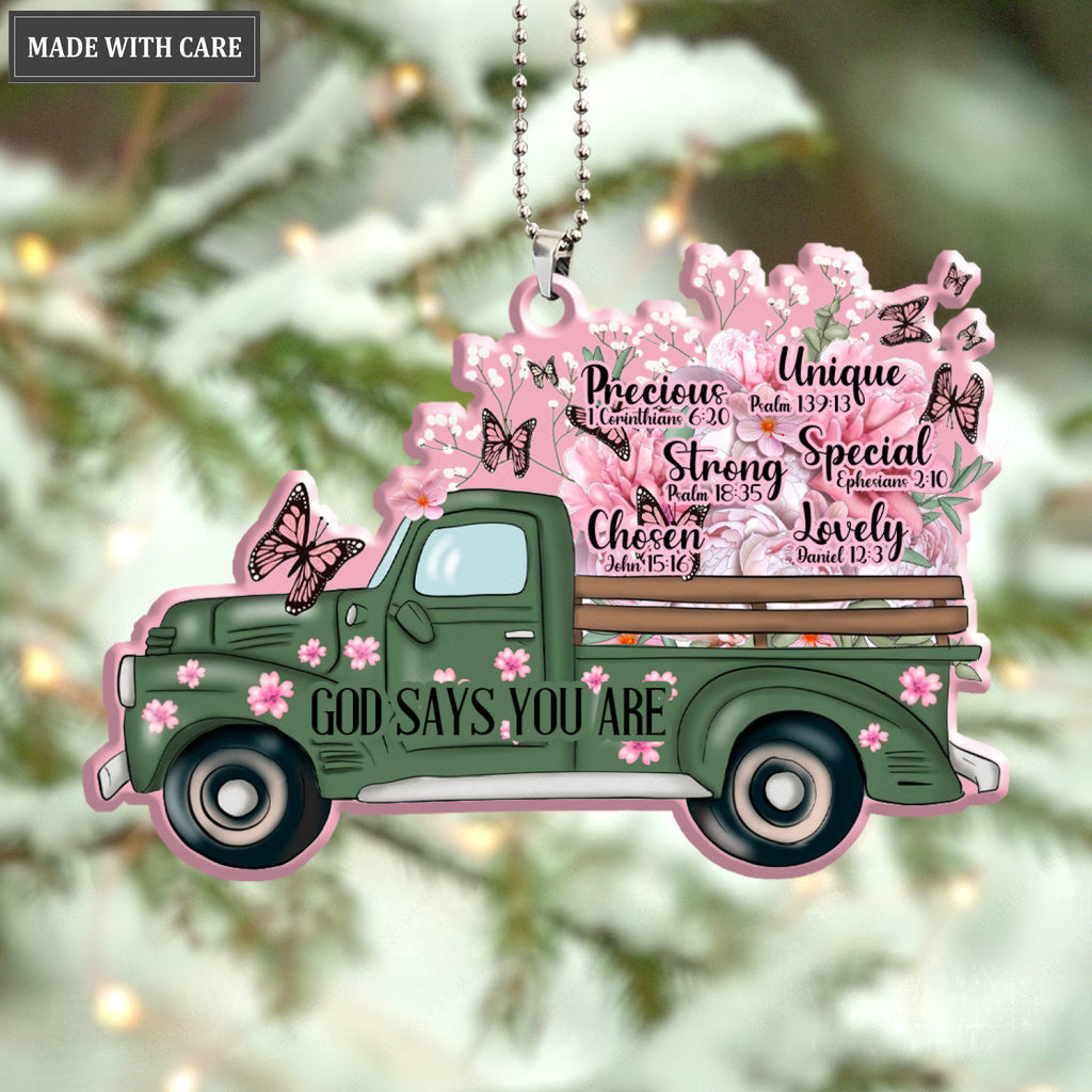 Printfamily M120 Spring Truck God Says You Are Ornament