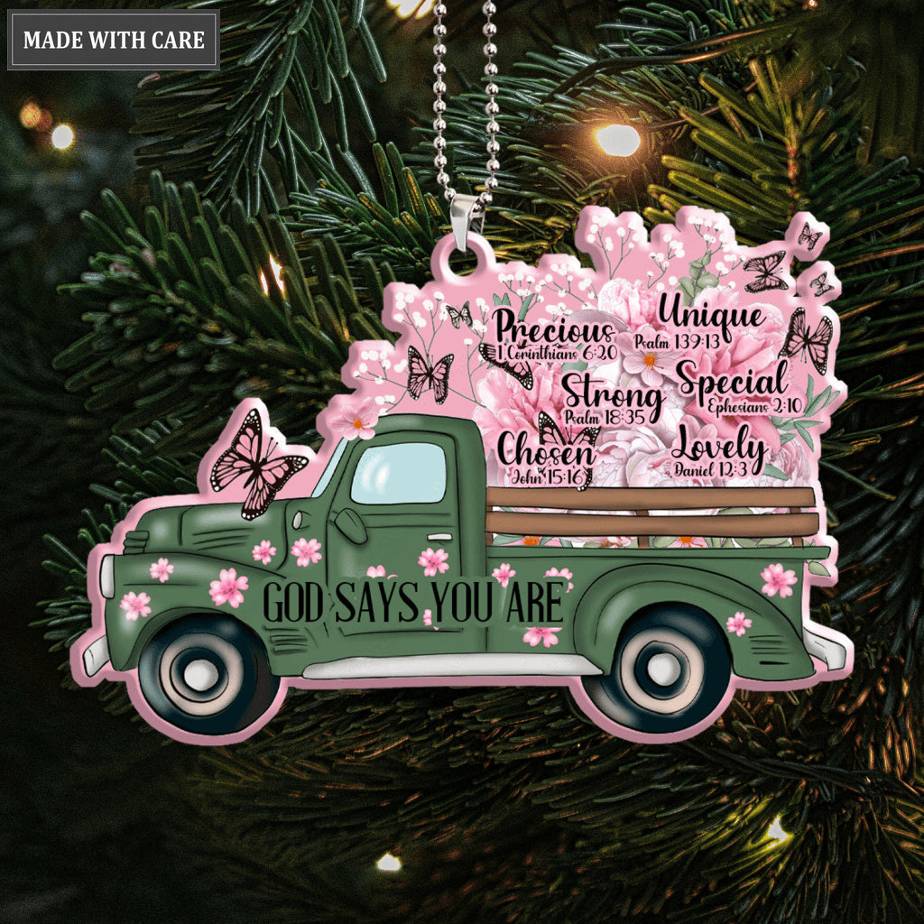 Printfamily M120 Spring Truck God Says You Are Ornament