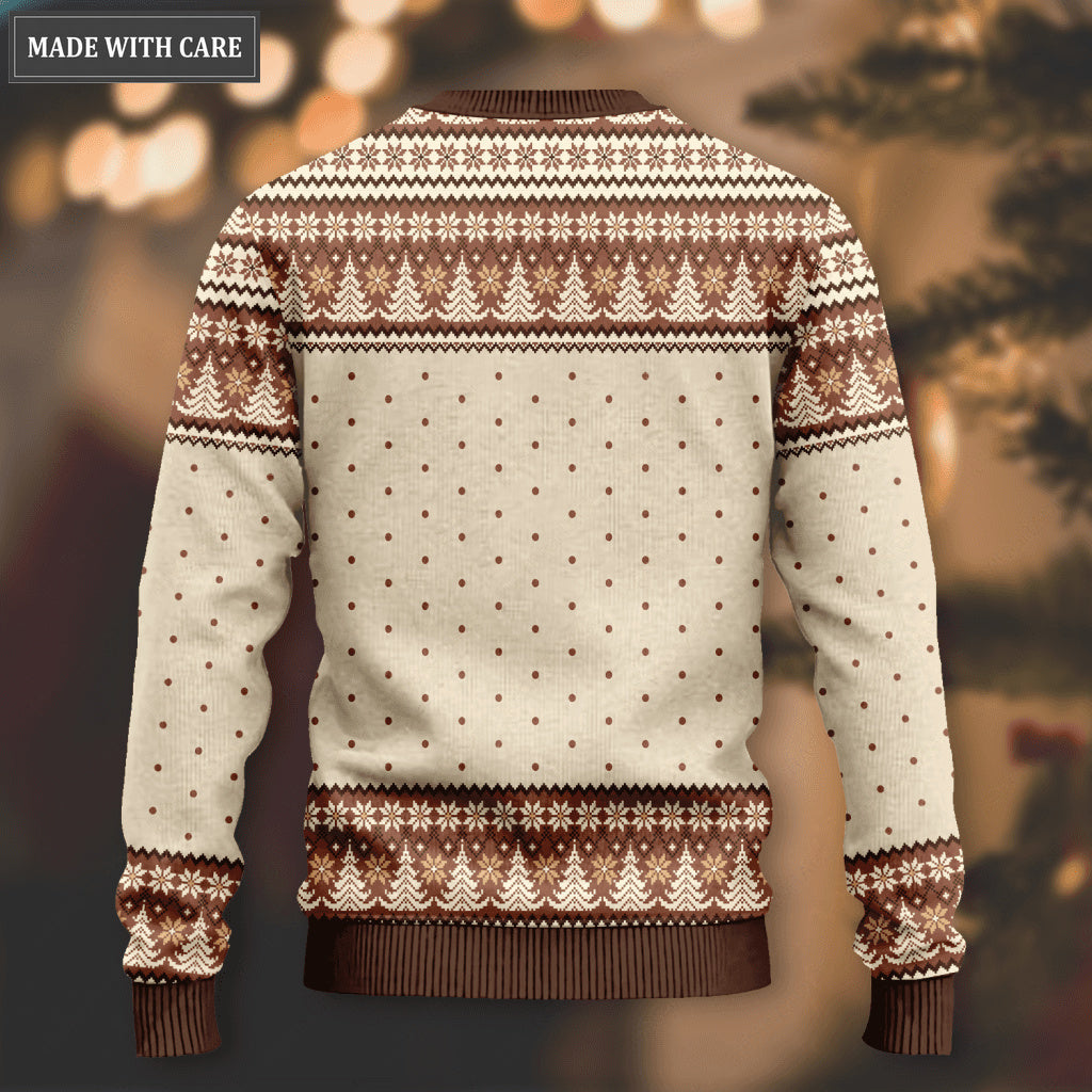Elegant Vintage Christian Wool Knitted Christmas Pattern Ugly Sweater