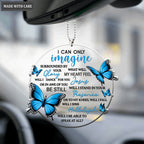 Blue Butterflies Surrounded By Glory Round Ornament