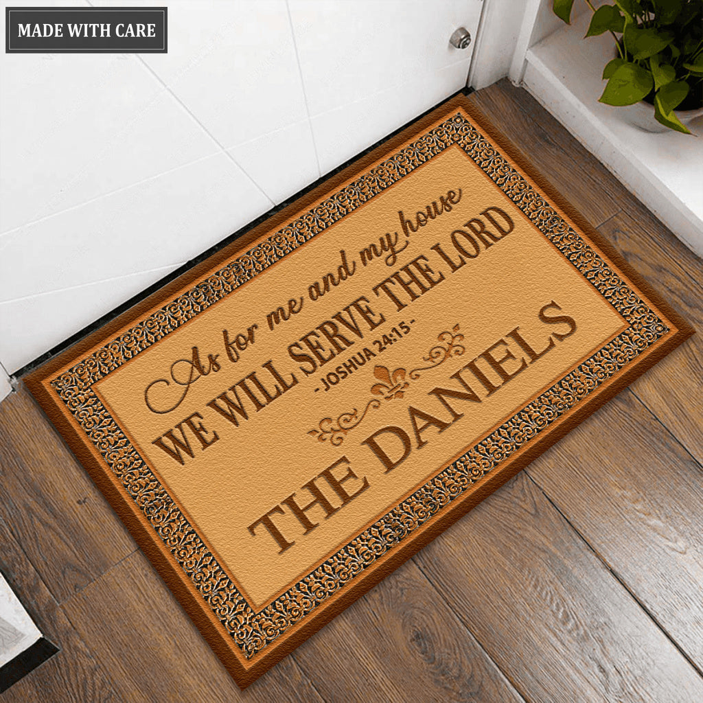 Christian Gifts As For Me And My House Butterfly Personalized Doormat