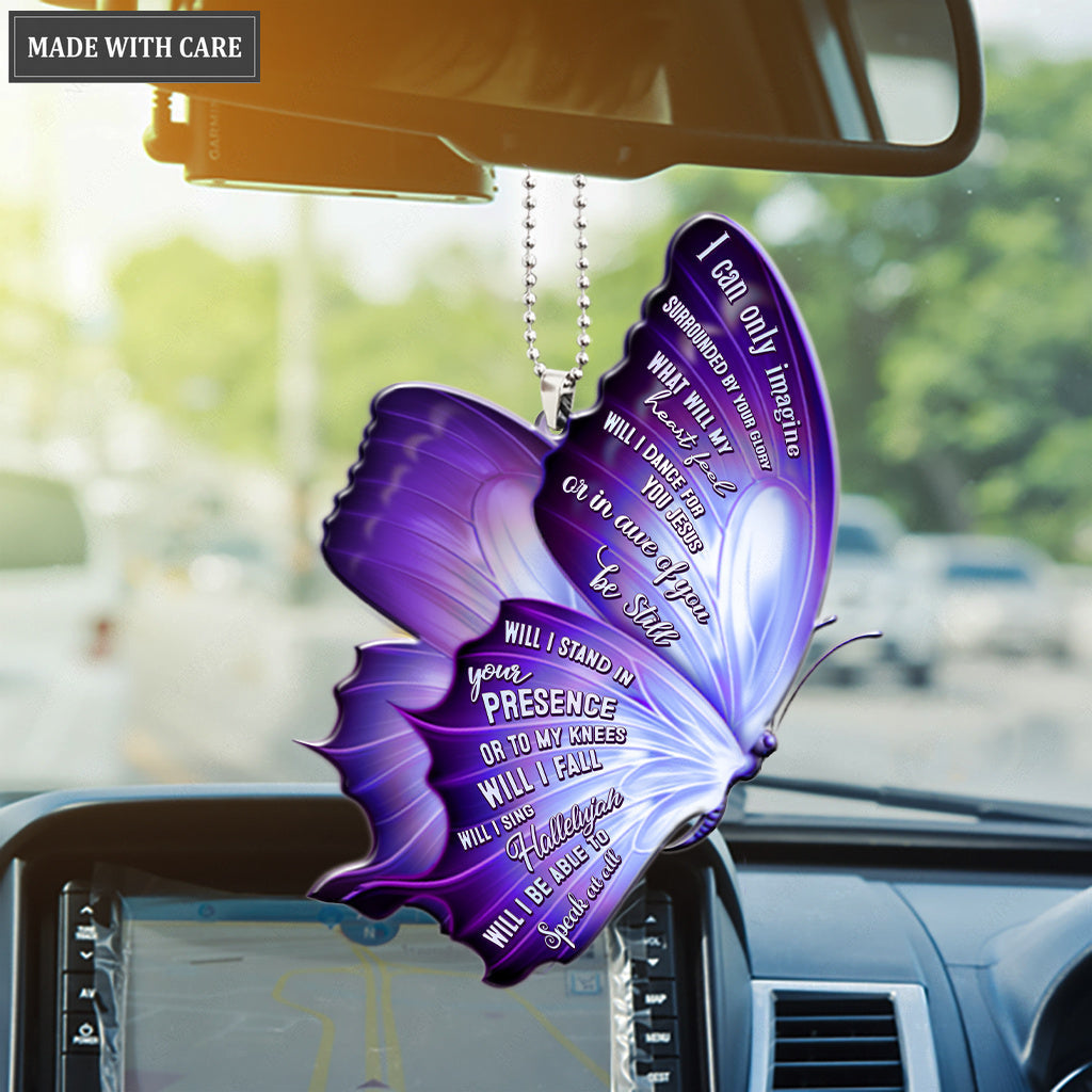 Surrounded By The Glory Purple Flying Butterfly Ornament