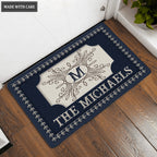 Printfamily 05 Vintage Monogram Collection Family Name Personalized Doormat