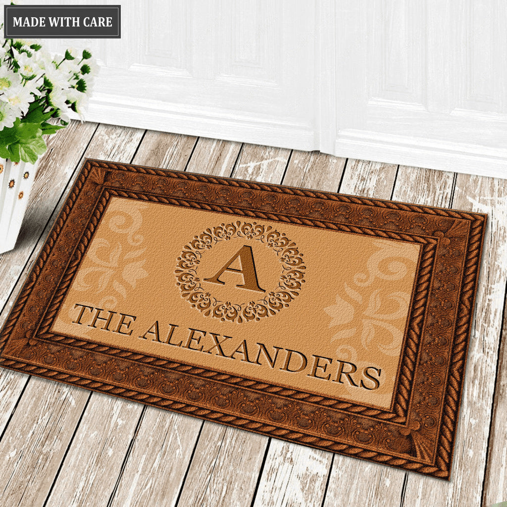 Printfamily L03 Luxury Monogram Collection Family Name Personalized Doormat