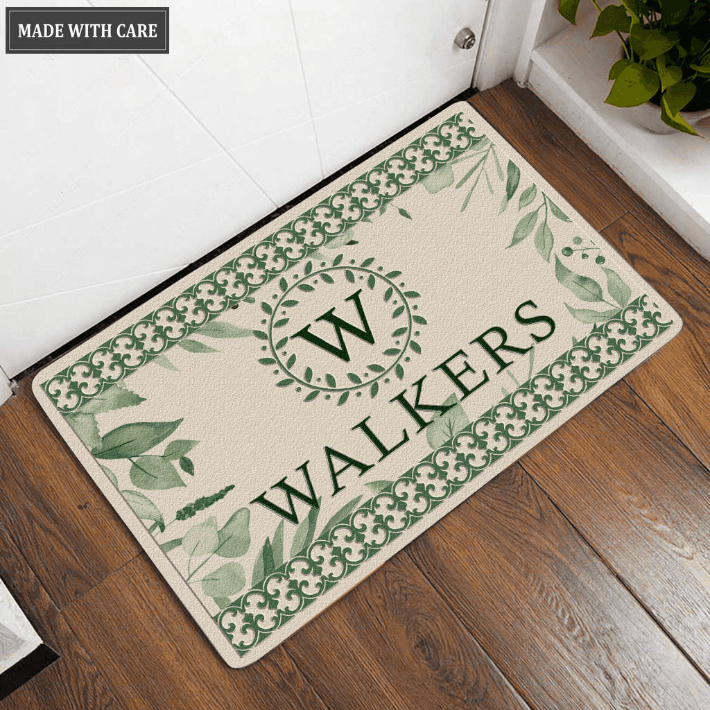 Printfamily L32 Monogram Collection Family Name Personalized Doormat