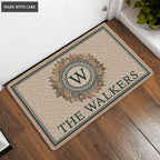 Printfamily L35 Monogram Collection Family Name Personalized Doormat