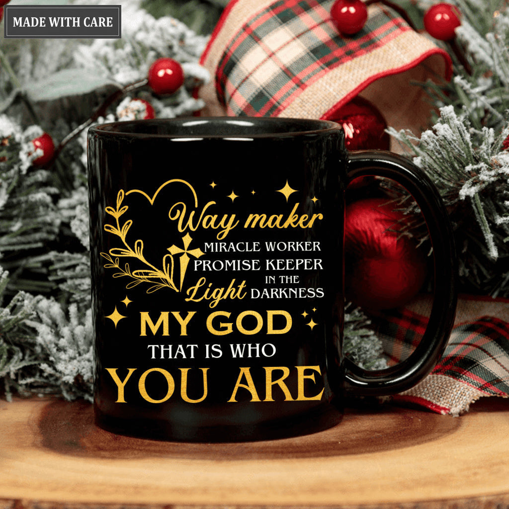 Golden Heart Cross Way Maker My God Mug