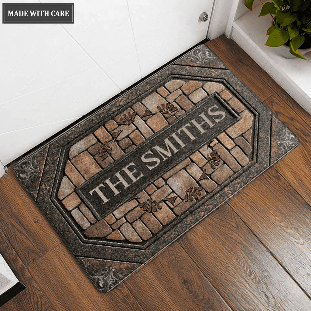 Printfamily L39 Monogram Collection Family Name Personalized Doormat