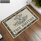 Printfamily L57 Royal Monogram Collection Family Name Personalized Doormat