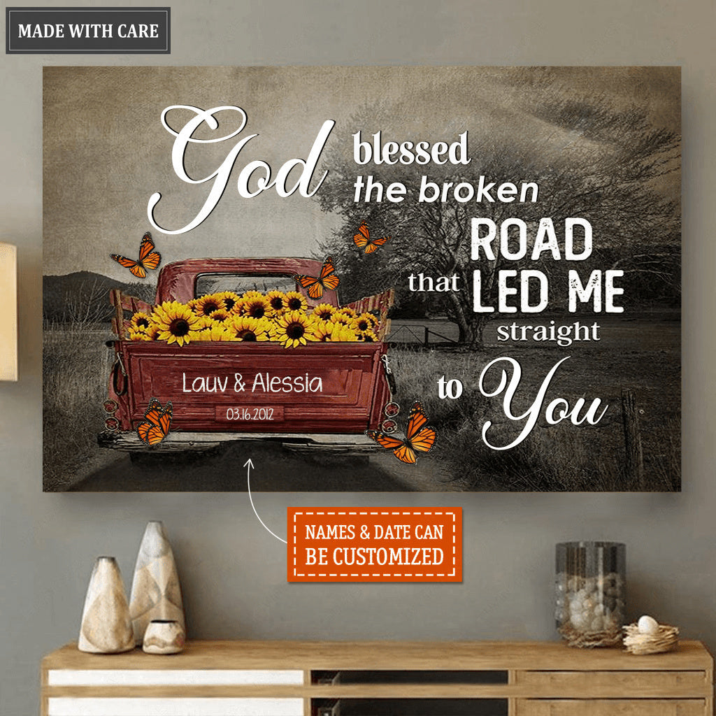 Personalized God Bless The Road Wall Art