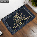 Printfamily L66 Royal Monogram Collection Family Name Personalized Doormat