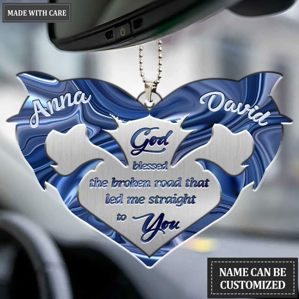Printfamily M36 Shark Couple God Blessed Personalized Ornament