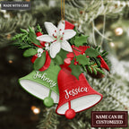Christmas Bell Floral Personalized Ornament