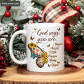 Vintage Butterlfy Sunflower God Says You Are Mug