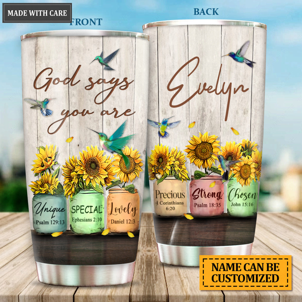 Personalized God Says You Are Tumbler