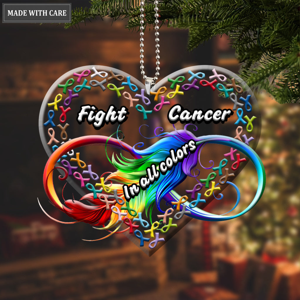 Printfamily M129 Fight Cancer In All Colors Ornament