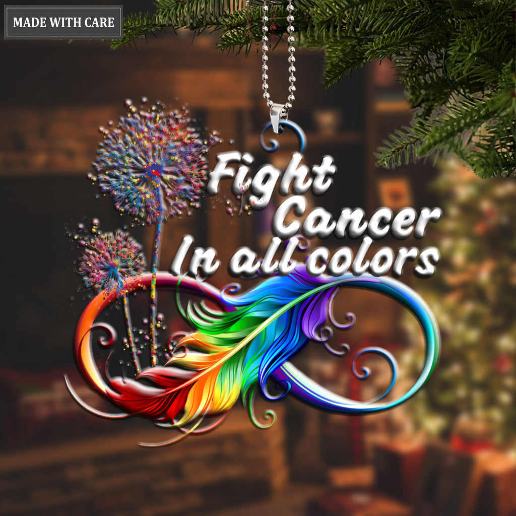 Printfamily M133 Dandelion Fight Cancer In All Colors Ornament