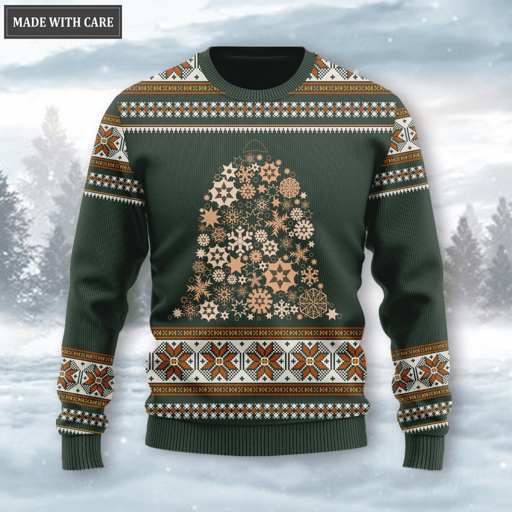 Christmas Snowflakes Bell Wool Knitted Pattern Ugly Sweater