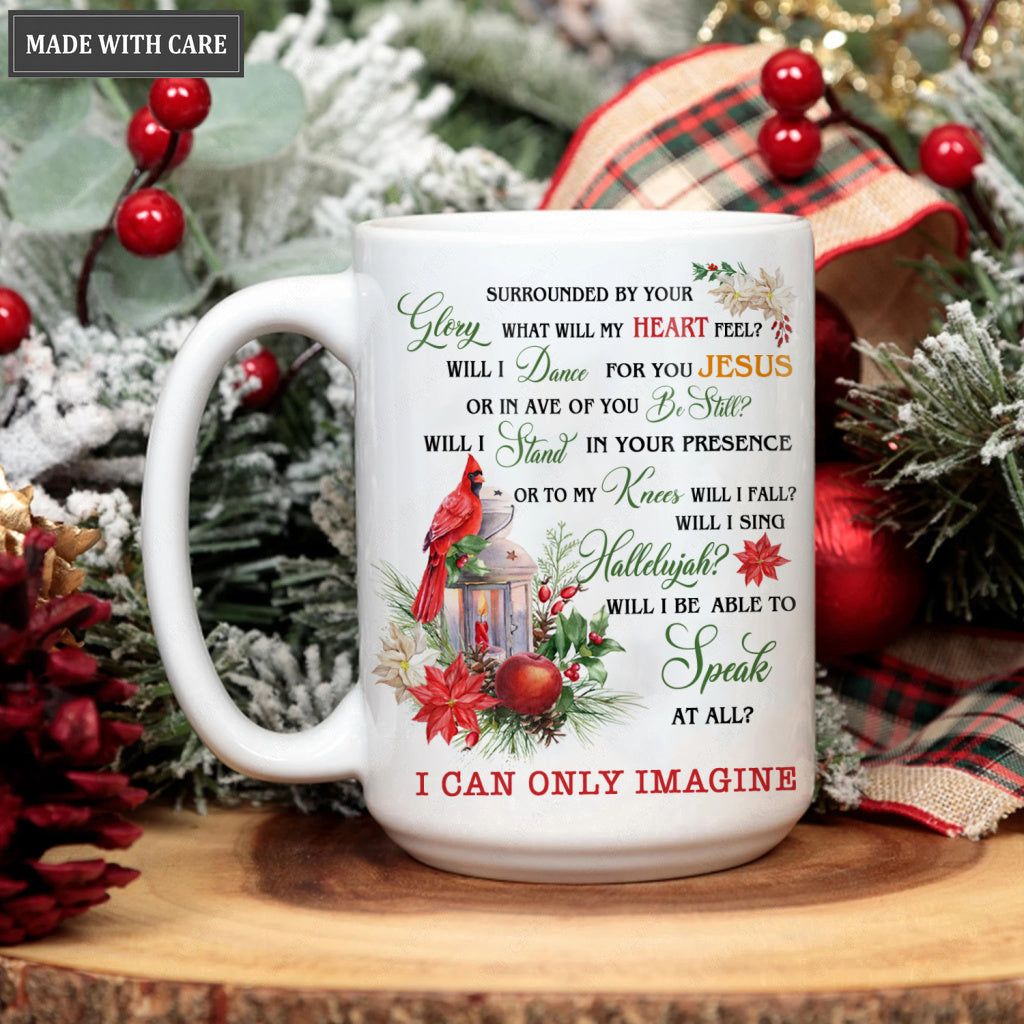 Cardinal Lantern Poinsettia Surrounded By Your Glory Mug