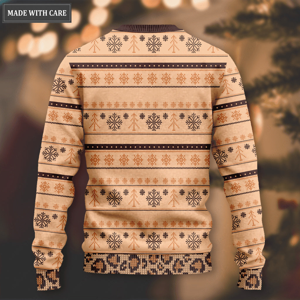 Thanksgiving Pumpkin Flower Cross Wool Knitted Pattern Ugly Sweater