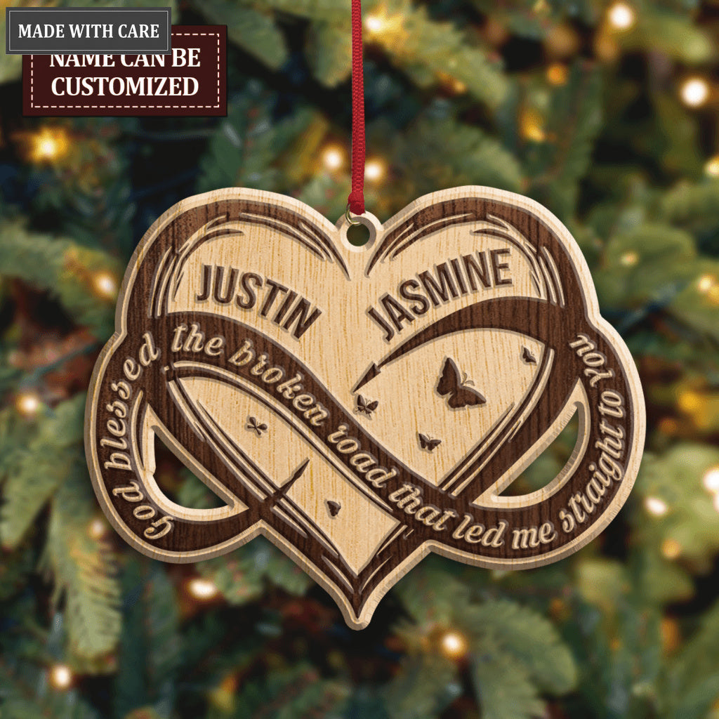 Printfamily Infinity Love Heart God Blessed Personalized Ornaments