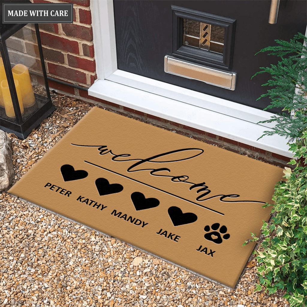 Custom Family & Pet Name Welcome Mat
