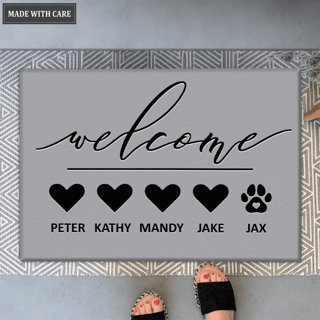 Custom Family & Pet Name Welcome Mat
