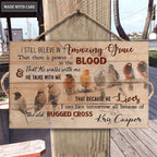 Personalized Birds On Branch Amazing Grace Wood Rectangle Sign