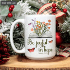 Vintage Wildflower Bible Be Joyful In Hope Mug