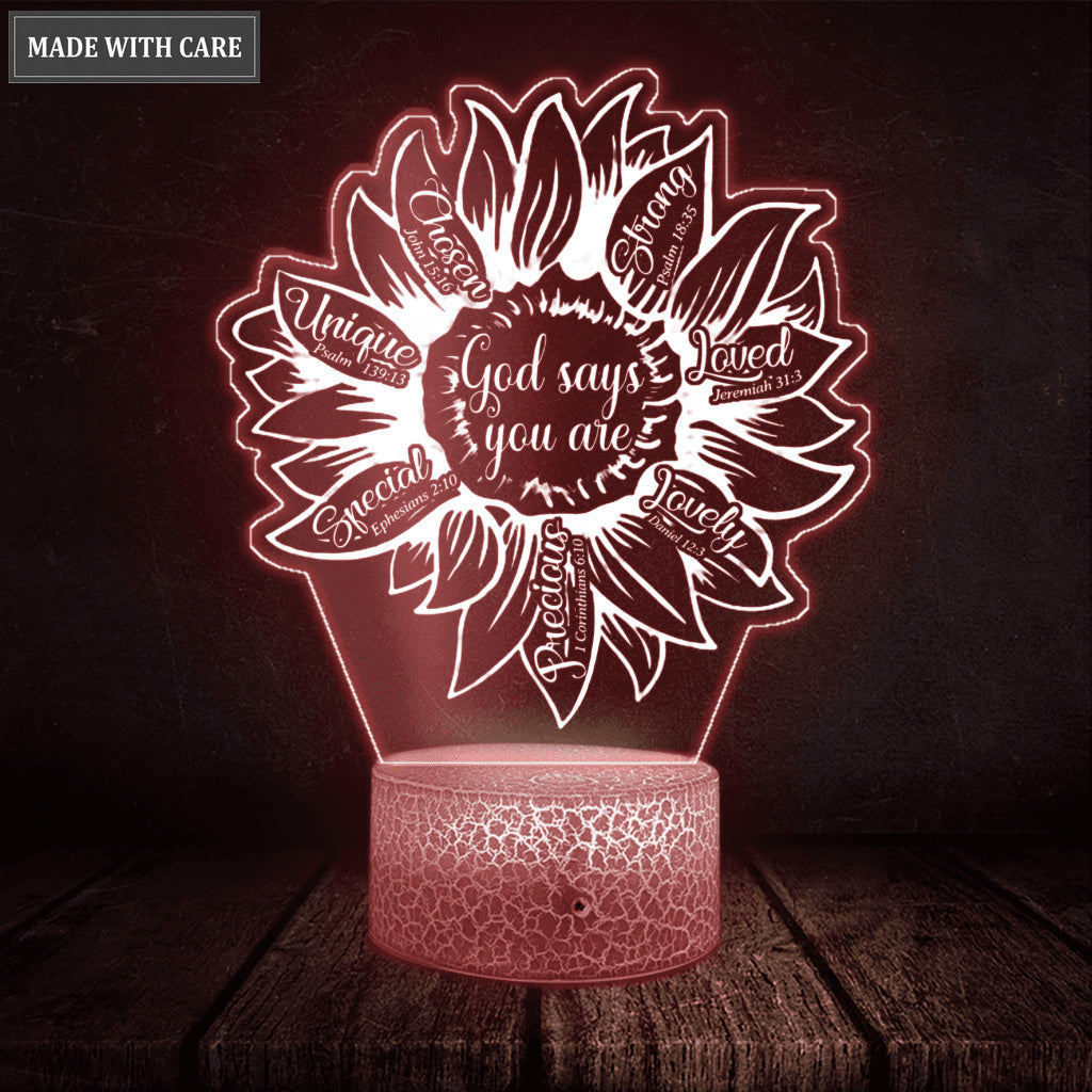 Colorful God Says You Are Night Light